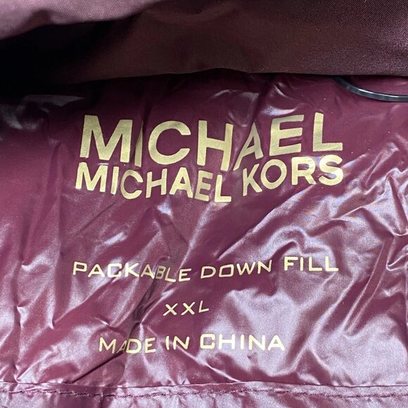 NEW MICHAEL KORS Women’s Packable Hooded Puffer Coat – Burgundy - Picture 6 of 11